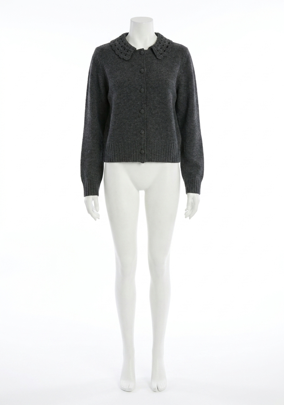 NEW NATION LTD addie wool cardigan in hesther charrcoal